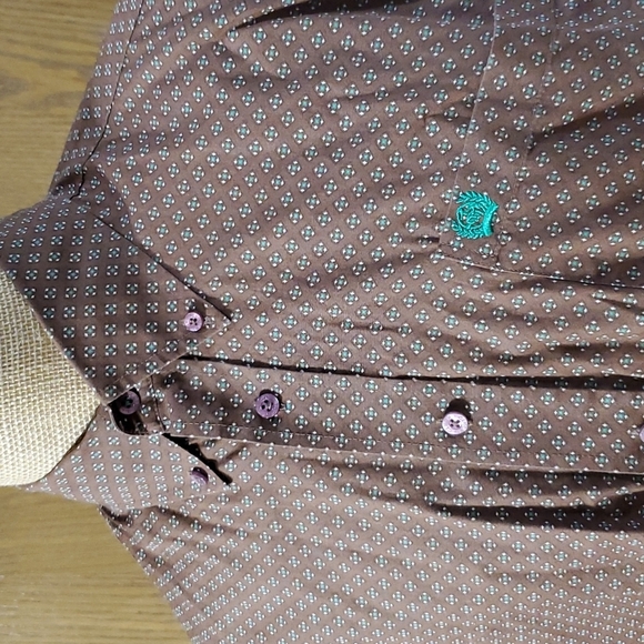Cinch Other - Cinch brown green long sleeve ranch western shirt
